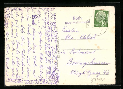 Landpoststempel roth über - roth,